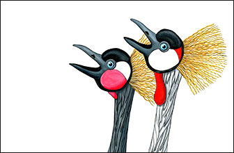 Crowning Glory by Kim Russell Bird Art Crowned Cranes