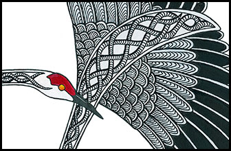 Trinity Rising Detail by Kim Russell | Sandhill Crane | Birds In Art