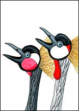 Crowned Cranes by Kim Russell