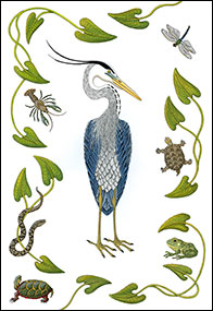 Her Domain II | Bird Art | Kim Russell | Great Blue Heron