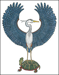 A Heron's World | Bird Art | Kim Russell | Great Blue Heron