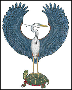 A Heron's World by Kim Russell | Great Blue Heron | Bird Art