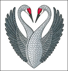 Hidden Heart by Kim Russell | Sandhill Cranes | Bird Art