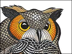 Kim Russell Original | Snaz | Great Horned Owl